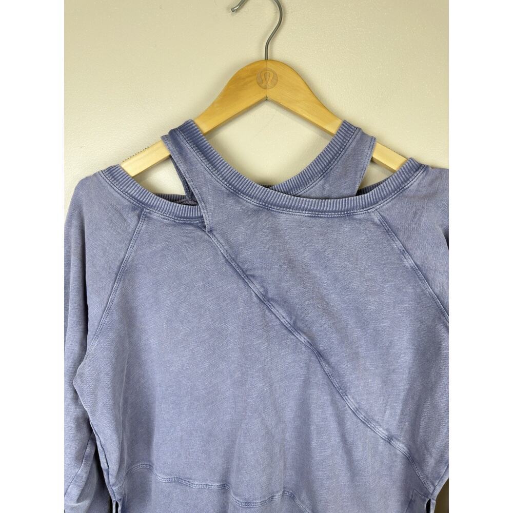 Pilcro Crossover Pullover Sweatshirt Women XXS Long Sleeve Purple Cozy Oversized - Picture 3 of 13